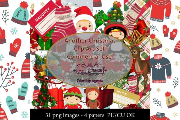 Another Christmas Clip Art Backgrounds for Illustrations
