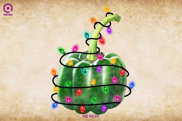 Bell Pepper Christmas Tree Lights Embroidery