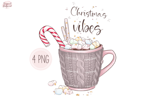 Christmas Cocoa Clipart for Local Branding and Packaging