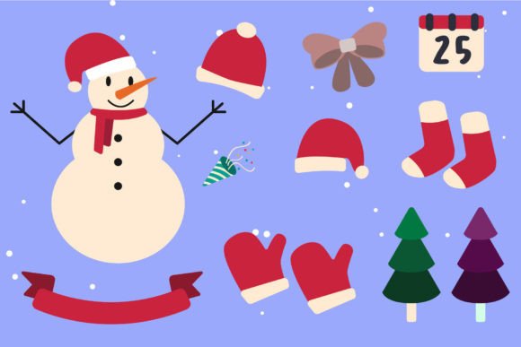Christmas Decoration Ornament Illustrations for Digital Selling