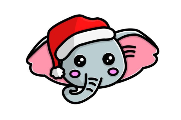 Christmas Elephant Vector Illustration for Modern Branding