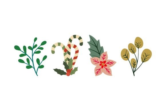 Christmas Flower Art Illustrations for Festive Design Projects