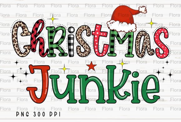Christmas Junkie Santa Claus Hat PNG - A Festive Illustration for Digital Sellers