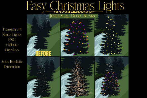 Christmas Lights Overlay - Drag N Drop Illustrations