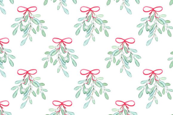 Christmas Mistletoe Seamless Pattern for Branding and Packaging