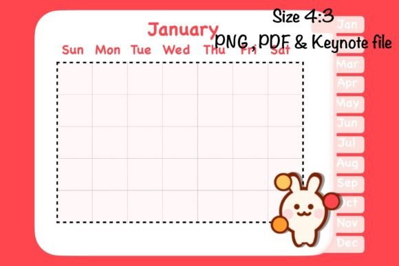 Christmas Time Monthly Planner Size 4 3” Illustrations