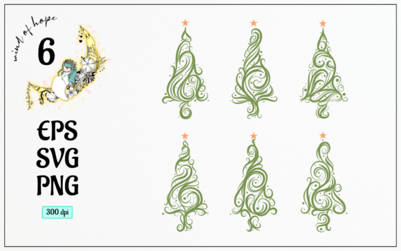 Christmas Tree Calligraphic Swirl Line Review