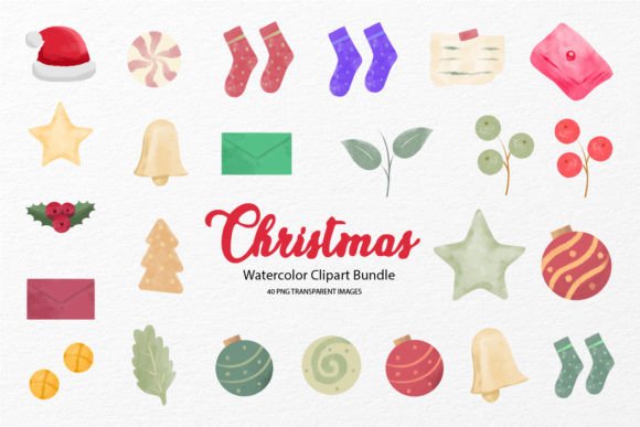 Christmas Watercolor Clipart Bundle Review