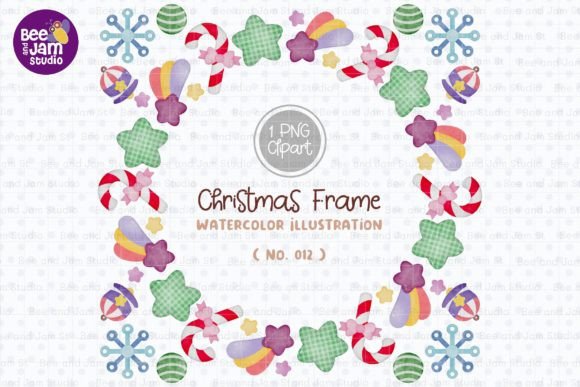 Christmas Wreath Watercolor PNG-012 for Local Branding