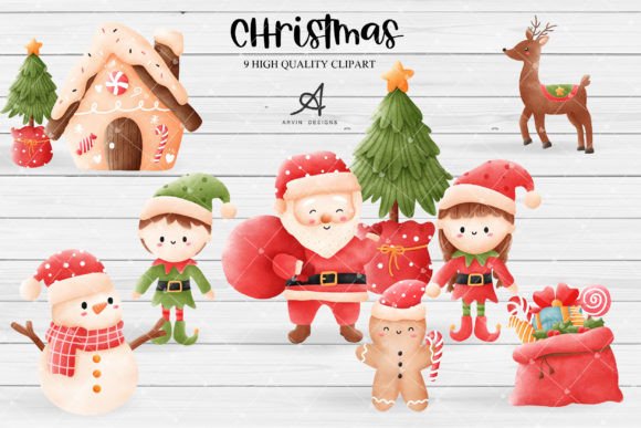 Cute Santa Clipart for Festive Branding and Packaging