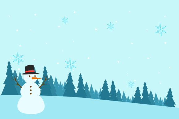 Merry Christmas Snow and Tree Background Illustrations