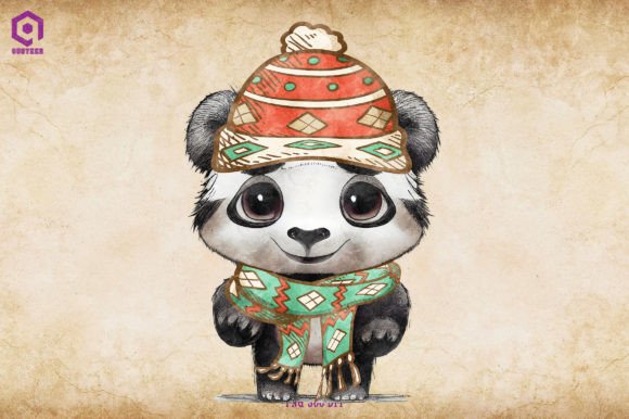 Panda Cozy Christmas Illustrations