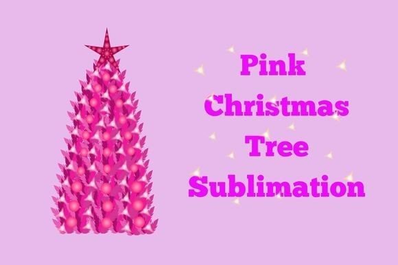 Pink Leaf Christmas Tree Sublimation for Brand Illustrations