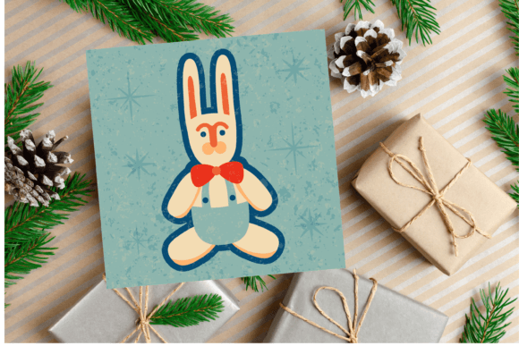 Rabbit Christmas Card Illustrations for Festive Web Design