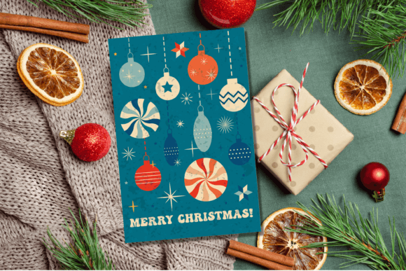 Retro Christmas Card Illustrations for Festive Web Design