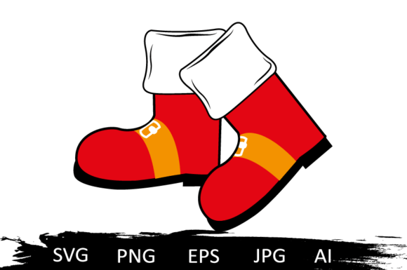 Santa s Christmas Boots. New Year.