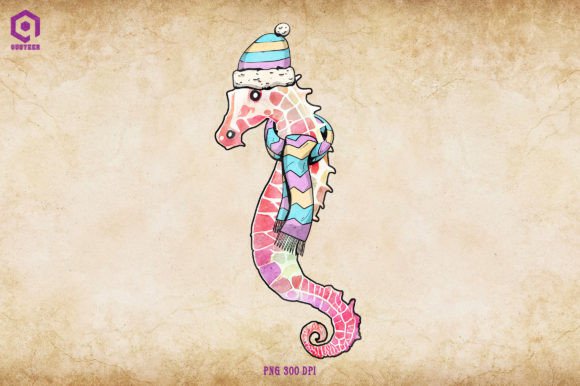Seahorses Cozy Christmas Illustration Review