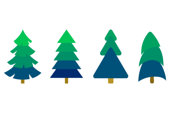 Set Tree Christmas Design Bundle Vector for Handmade Creations