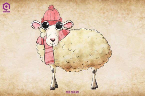 Sheep Cozy Christmas Illustrations for Holiday Content